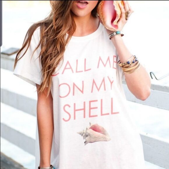 Show  me your mumu  Oliver call me on my shell shirt sz XS - Picture 1 of 5